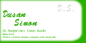 dusan simon business card
